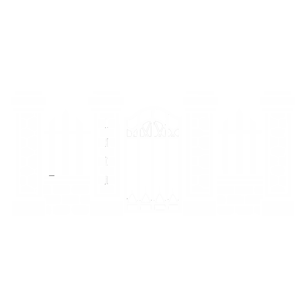 A white brick wall with some black letters
